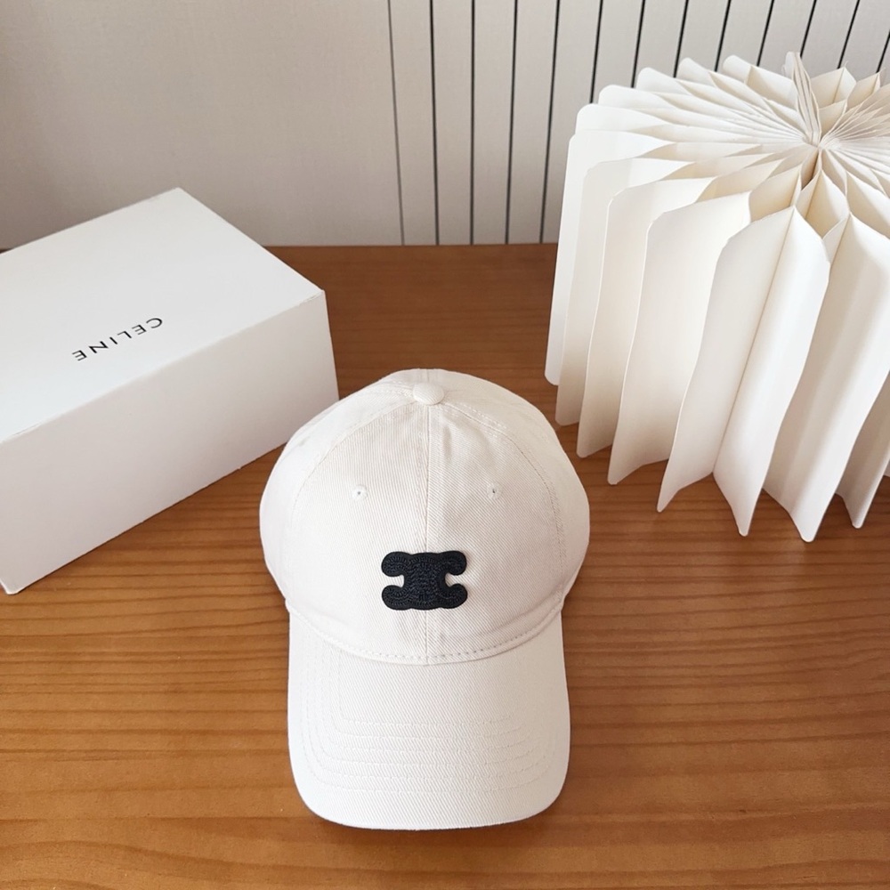Celine hats Cap with Black Logo Patch by Celine